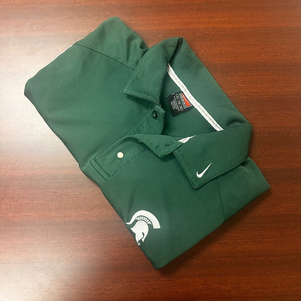 Nike Dri Fit Authentic Team Apparel Michigan State Polo Shirt Mens Sz‎ XL Golf